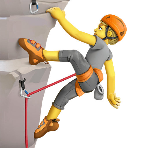 person climbing as rendered by Twitter Emoji Stickers