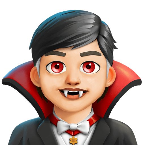vampire: medium-light skin tone as rendered by Twitter Emoji Stickers