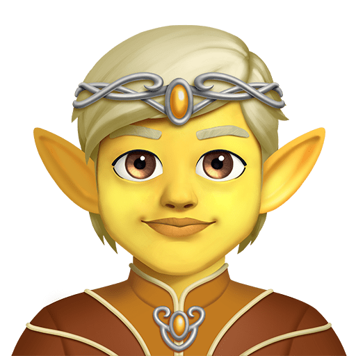 Elf(e) as rendered by Twitter Emoji Stickers