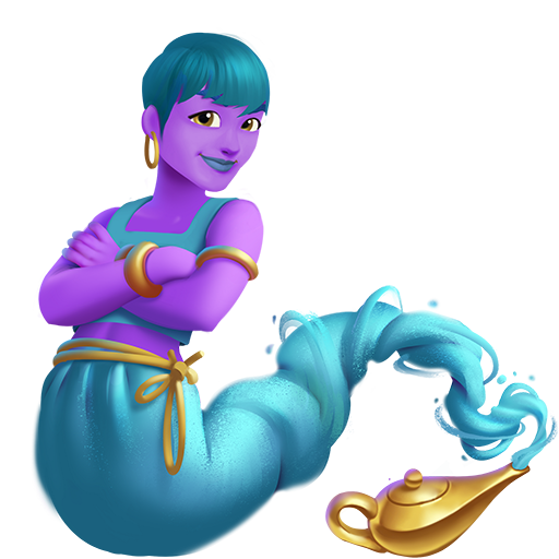 genie as rendered by Twitter Emoji Stickers