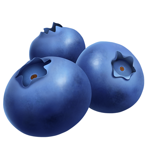 blueberries as rendered by Twitter Emoji Stickers