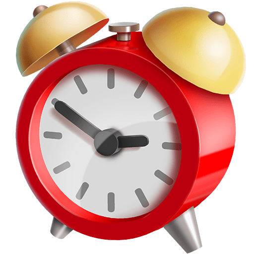 alarm clock as rendered by Twitter Emoji Stickers