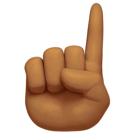 index pointing up: medium-dark skin tone as rendered by Twitter Emoji Stickers