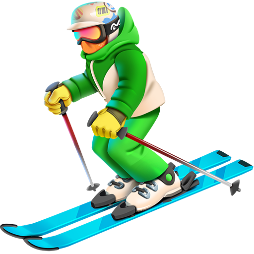 Skier, Type-4 as rendered by Twitter Emoji Stickers