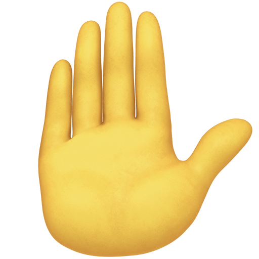 mano alzata as rendered by Twitter Emoji Stickers