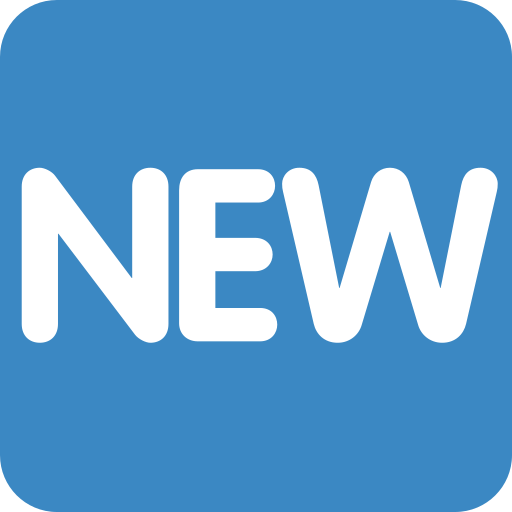 Wort „New“ in blauem Quadrat as rendered by Twitter / X