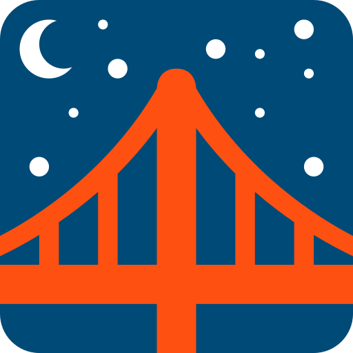 bridge at night as rendered by Twitter / X