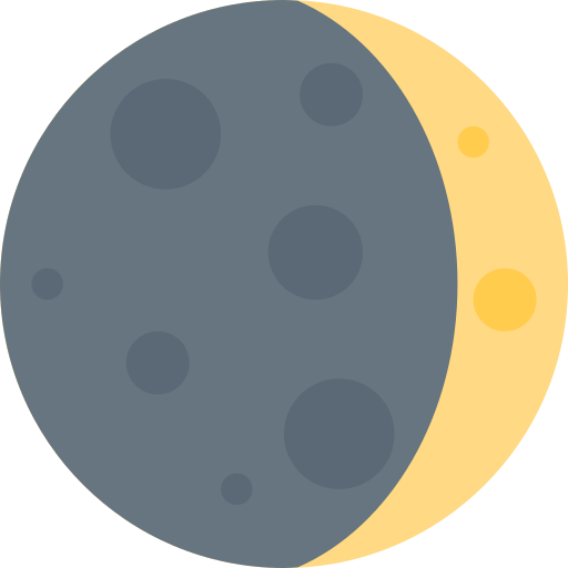 waxing crescent moon as rendered by Twitter / X