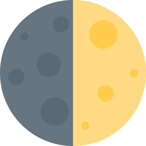 first quarter moon as rendered by Twitter / X