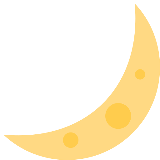 crescent moon as rendered by Twitter / X