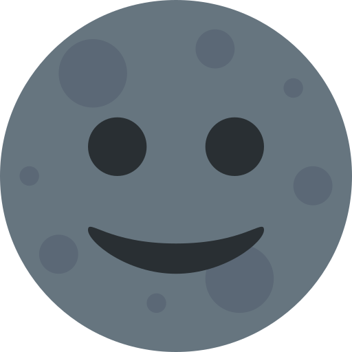 new moon face as rendered by Twitter / X