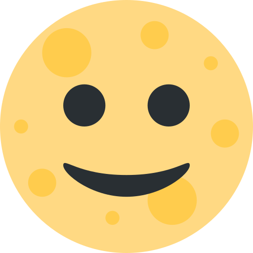 full moon face as rendered by Twitter / X