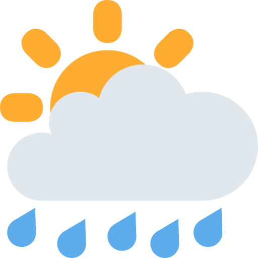 sun behind rain cloud as rendered by Twitter / X