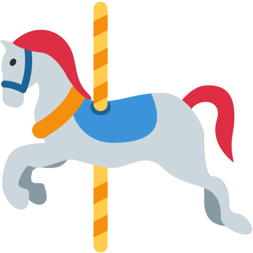carousel horse as rendered by Twitter / X