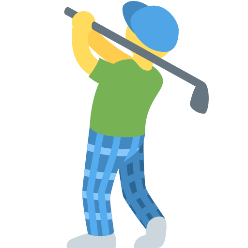 man golfing as rendered by Twitter / X