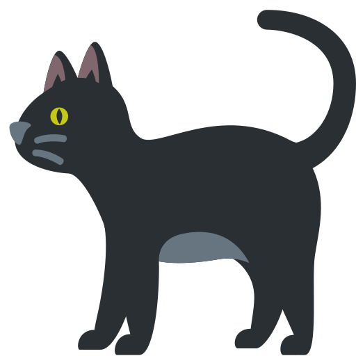 black cat as rendered by Twitter / X