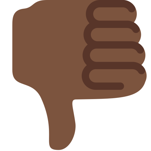 thumbs down: dark skin tone as rendered by Twitter / X