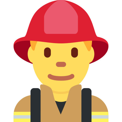 man firefighter as rendered by Twitter / X
