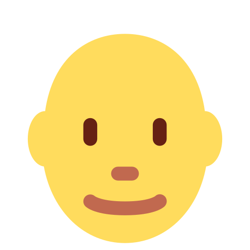 man: bald as rendered by Twitter / X