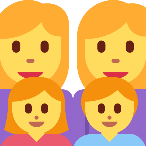 family: woman, woman, girl, boy as rendered by Twitter / X
