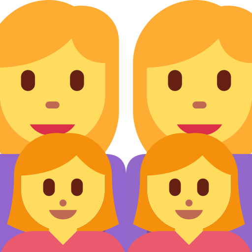 family: woman, woman, girl, girl as rendered by Twitter / X