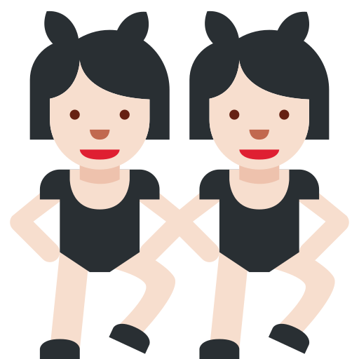 people with bunny ears: light skin tone as rendered by Twitter / X