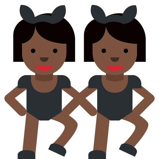 people with bunny ears: dark skin tone as rendered by Twitter / X