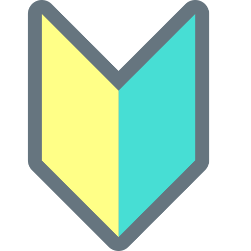 Japanese symbol for beginner as rendered by Twitter / X