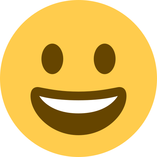 grinning face as rendered by Twitter / X