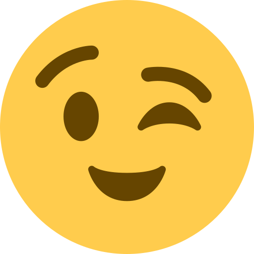 zwinkerndes Gesicht as rendered by Twitter / X