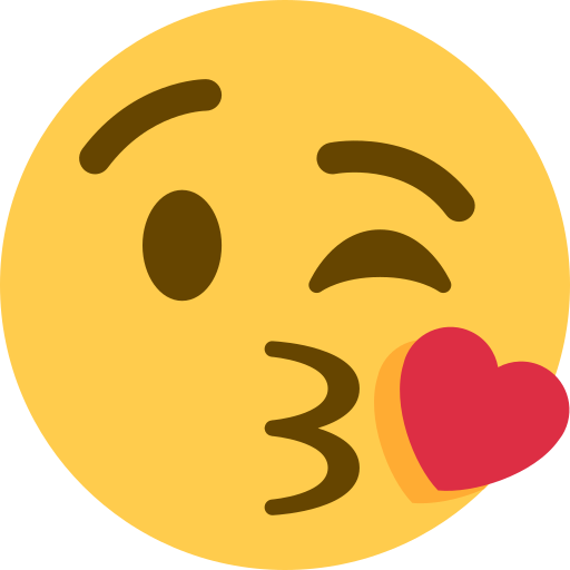 face blowing a kiss as rendered by Twitter / X