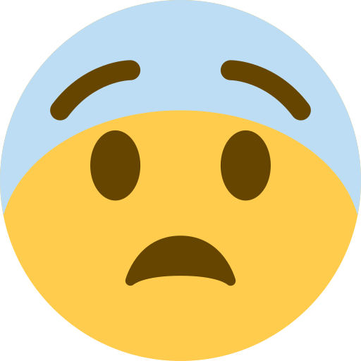 faccina impaurita as rendered by Twitter / X
