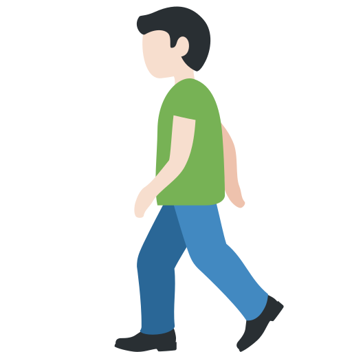 man walking: light skin tone as rendered by Twitter / X