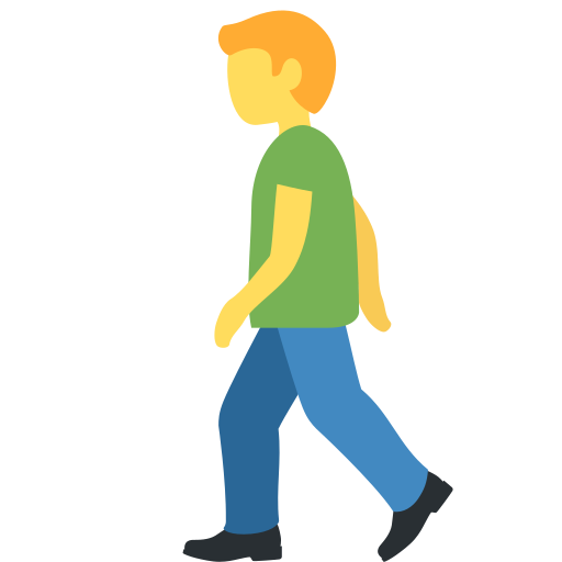 man walking as rendered by Twitter / X