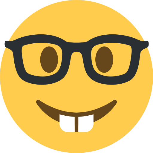 faccina nerd as rendered by Twitter / X