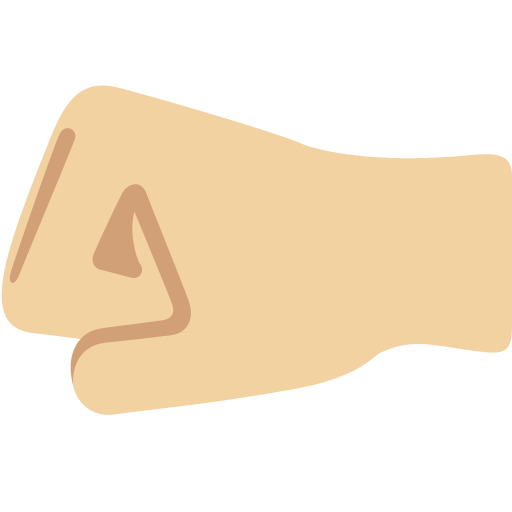 left-facing fist: medium-light skin tone as rendered by Twitter / X