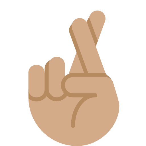 crossed fingers: medium skin tone as rendered by Twitter / X