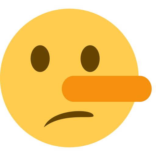 거짓말하는 얼굴 as rendered by Twitter / X