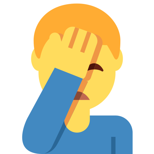 man facepalming as rendered by Twitter / X