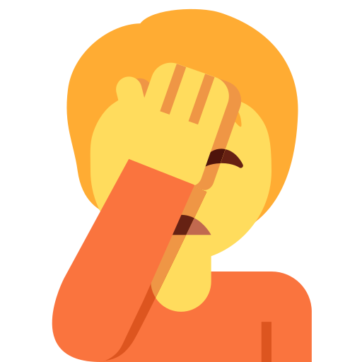 person facepalming as rendered by Twitter / X