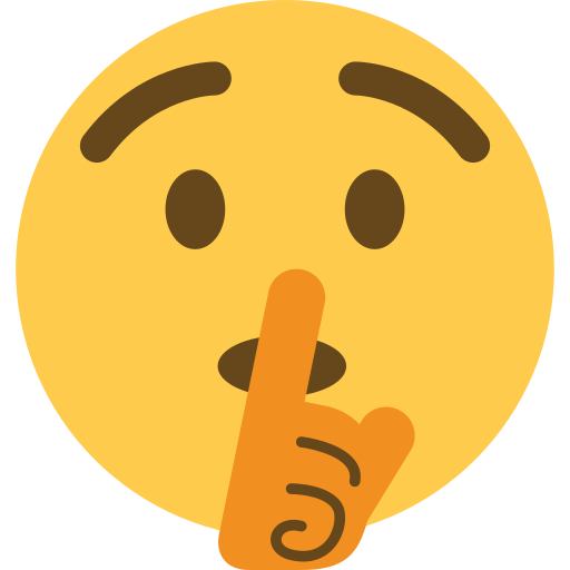 rosto fazendo sinal de silêncio as rendered by Twitter / X