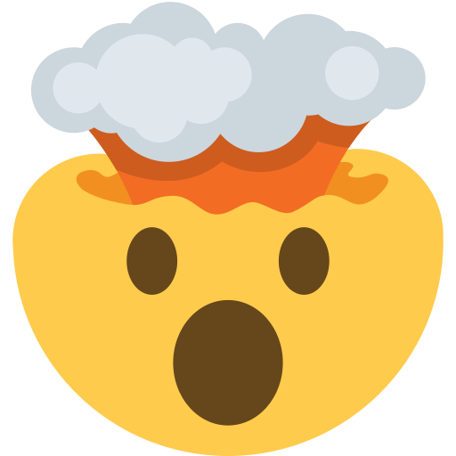 exploding head as rendered by Twitter / X
