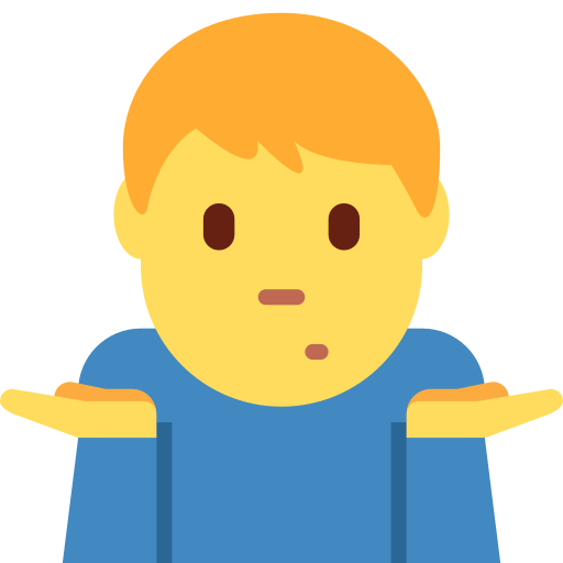 man shrugging as rendered by Twitter / X