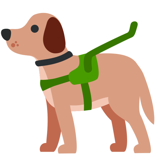 guide dog as rendered by Twitter / X