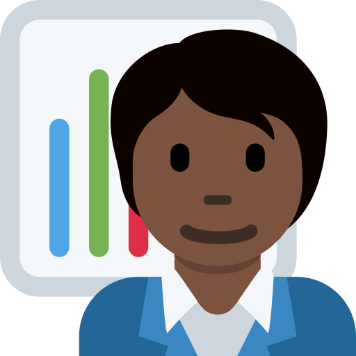 office worker: dark skin tone as rendered by Twitter / X