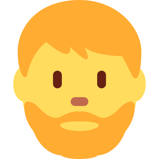 man: beard as rendered by Twitter / X
