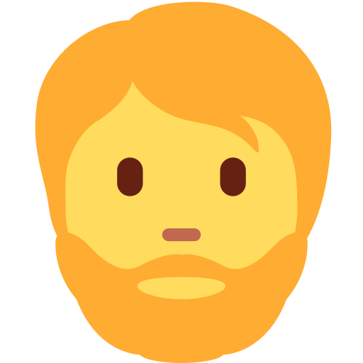 person: beard as rendered by Twitter / X