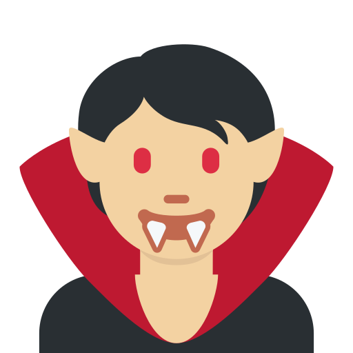 vampire: medium-light skin tone as rendered by Twitter / X