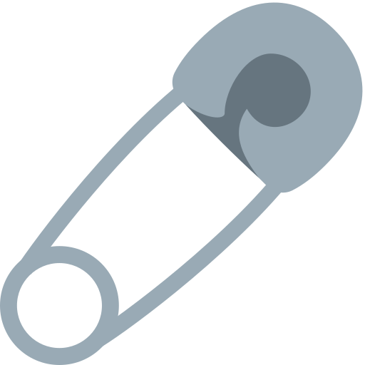 safety pin as rendered by Twitter / X