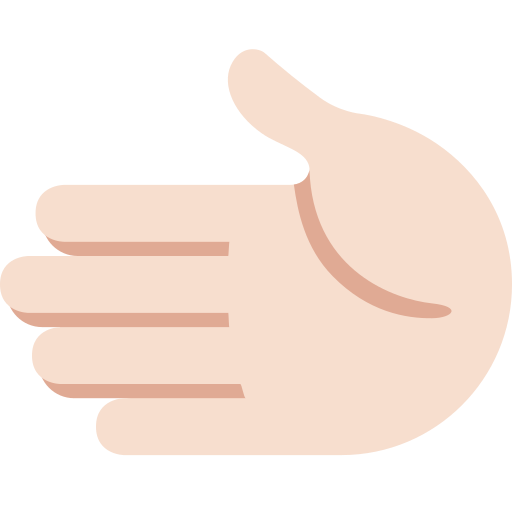 leftwards hand: light skin tone as rendered by Twitter / X